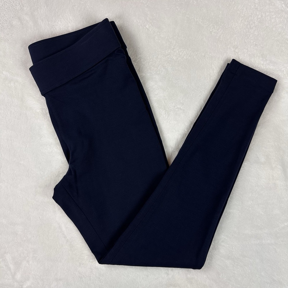 Lauren‎ Ralph Lauren Womens M Navy Blue Leggings Ankle Elastic Comfort Waist EUC